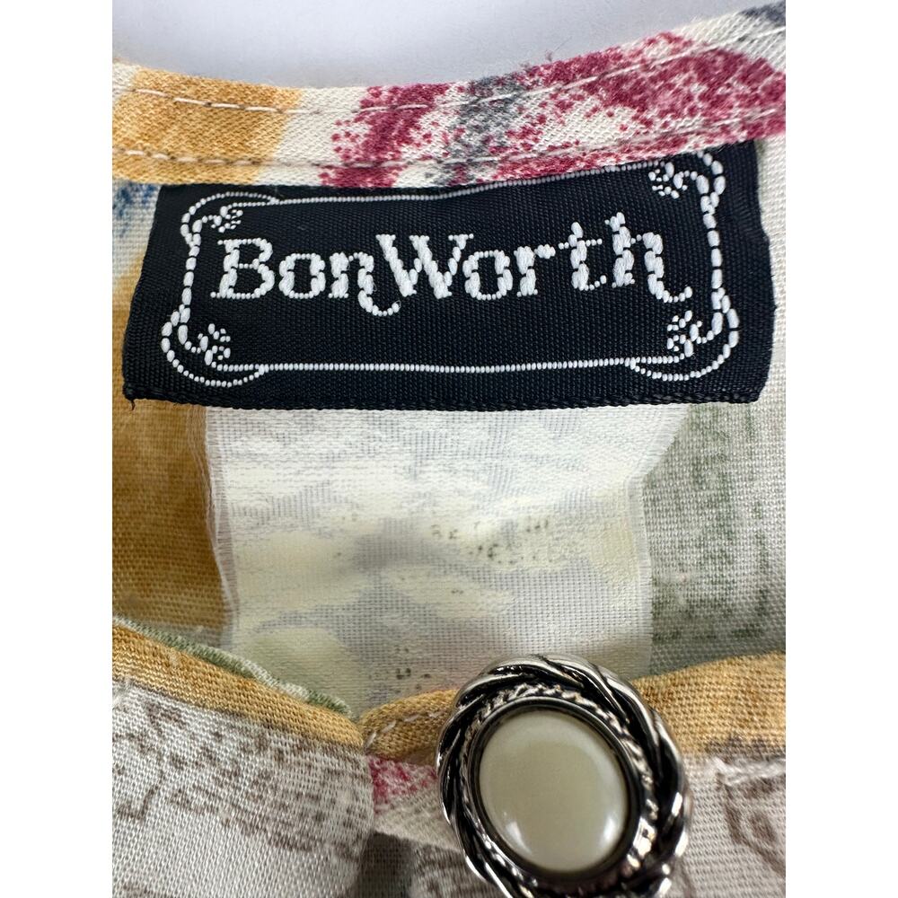 Vintage BonWorth Size Small Cotton Grecian Patchwork Skirt Set Safari Coastal - Picture 6 of 13